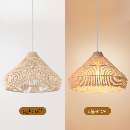 Wabi sabi Solid wood rattan pendant light-labpiecesign