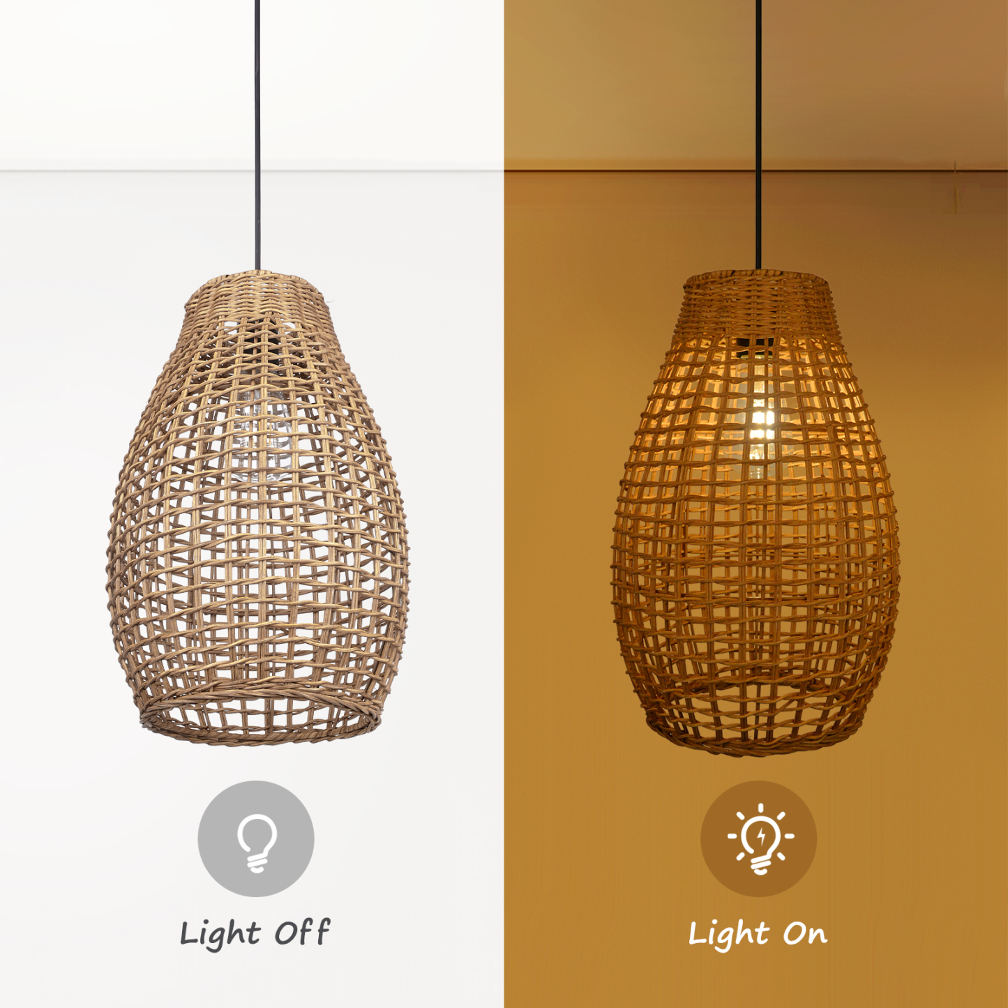 Bamboo hand made hollow long basket pendant light-labpiecesign