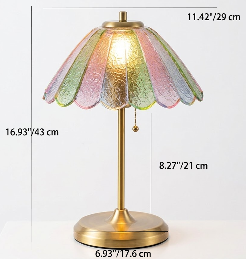 Vintage Stained Glass Bedside Table Lamp