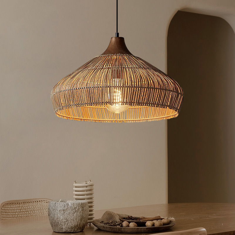 Wabi-sabi rattan Japanese style Pendant Light-labpiecesign