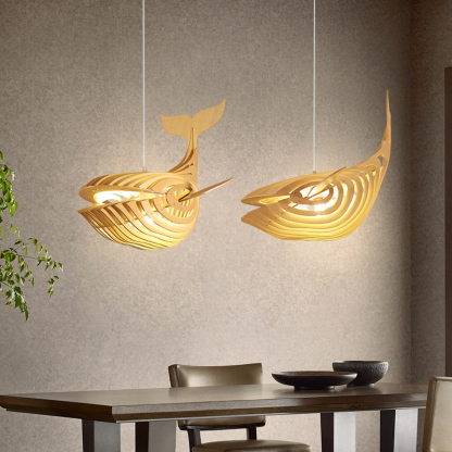 Solid Wood Whale Fish Lamp Shade-labpiecesign