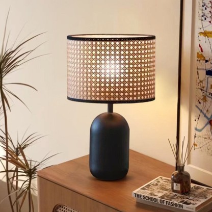 Japanese wabi-sabi Rattan table lamp-labpiecesign