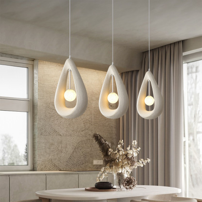 Wabi-sabi style living room simple dining room Teardrop-shaped pendant light-labpiecesign