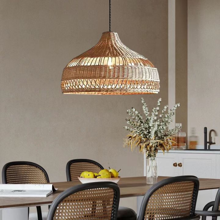 Natural Handmade Rattan Pendant Lamp Decorative Chandelier