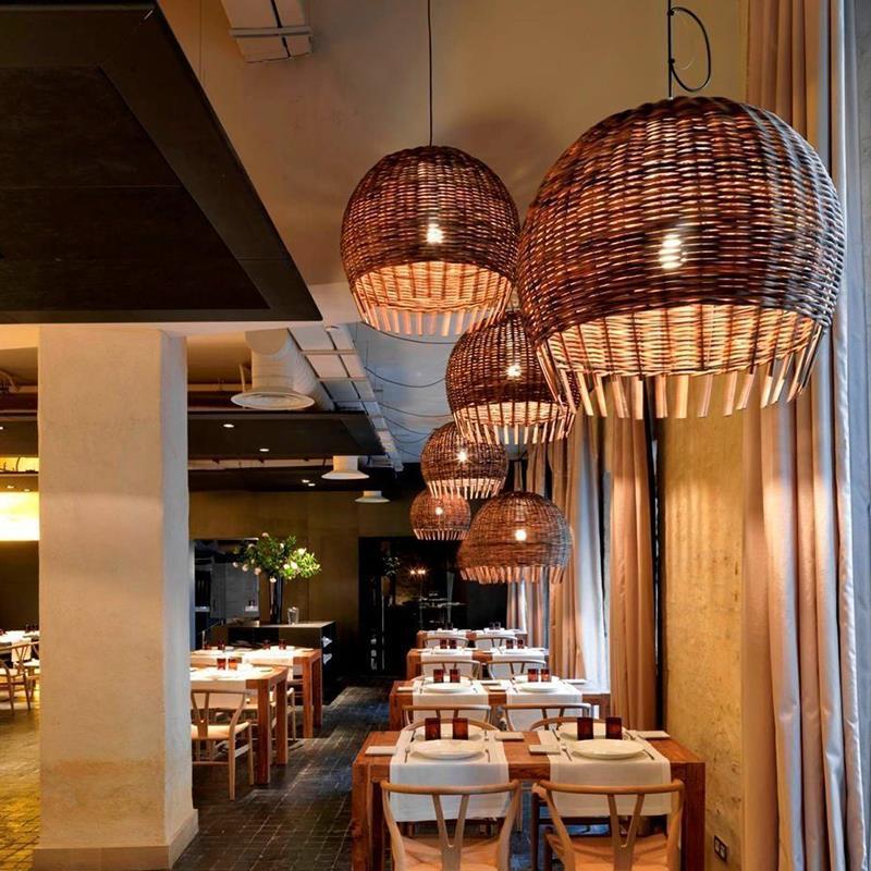 Southeast Asian Rattan Art Restaurant Hotel Pendant Light