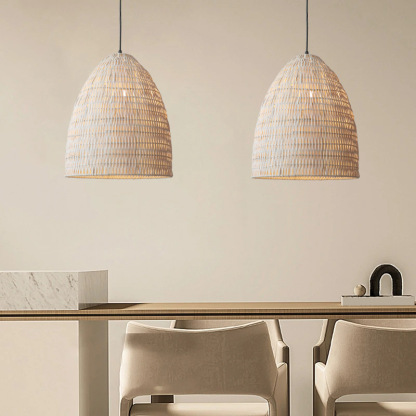 Japanese wabi-sabi style handmade rattan pendant light-labpiecesign