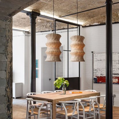 Japanese design wabi-sabi handmade creative style woven pendant light-labpiecesign