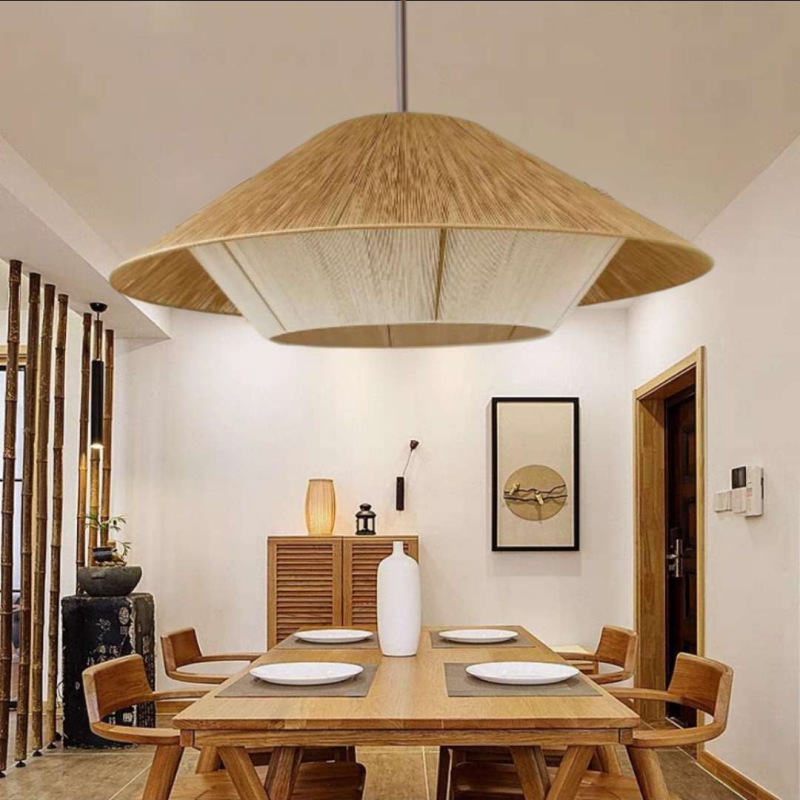 Boho style creative woven hemp rope lamps for living room-labpiecesign