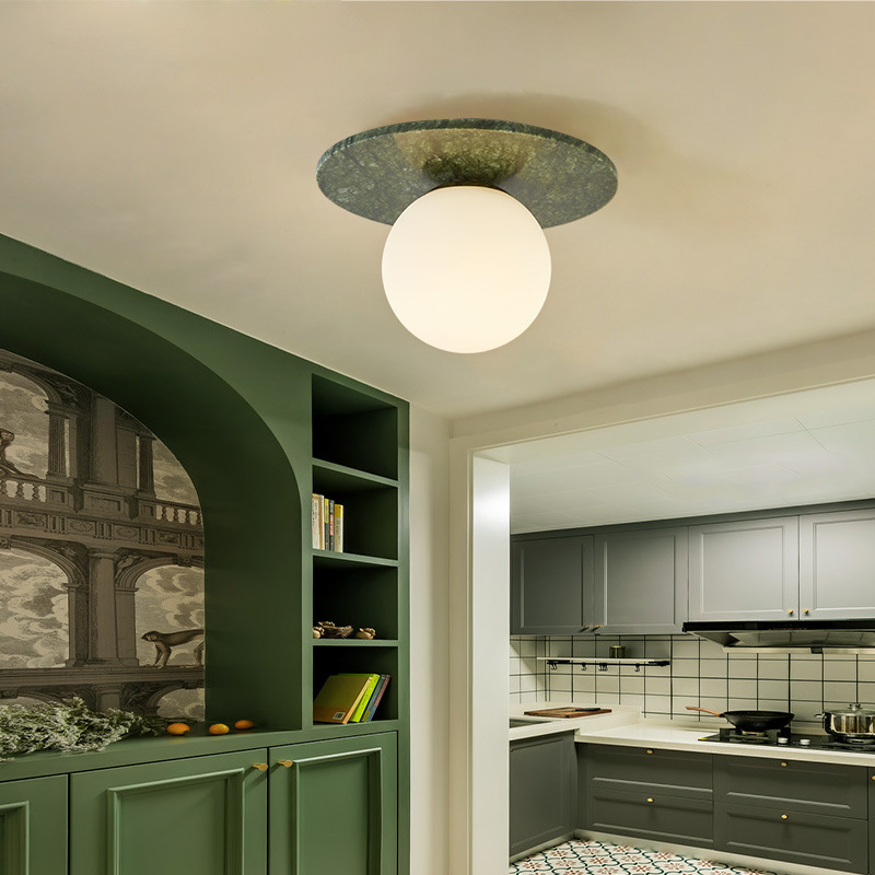 Natural jade ceiling light mid-century style aisle corridor balcony ceiling lamp-labpiecesign