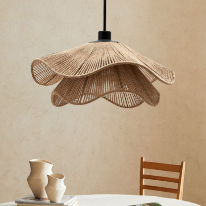 Double layer hemp rope umbrella pendant light-labpiecesign