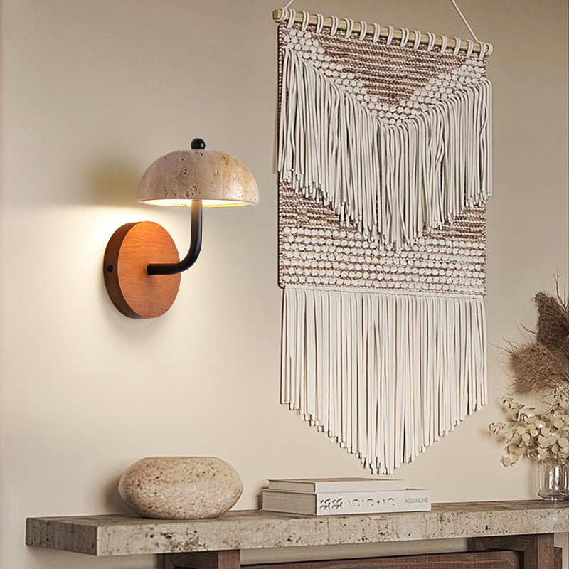 Yellow Cave Stone Wall Lamp Wabi-sabi style bedroom bedside wall lamp -labpiecesign