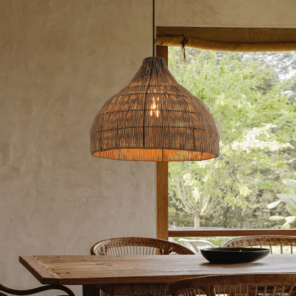 Boho Style Rattan pendant light for restaurant-labpiecesign