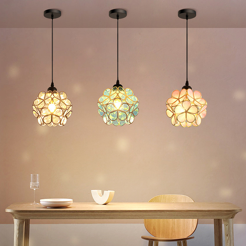 Nordic Brass Flower Petal Glass Pendant Light-labpiecesign