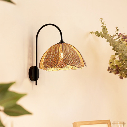 Wabi-sabi style Japanese restaurant rattan wall lamp-labpiecesign