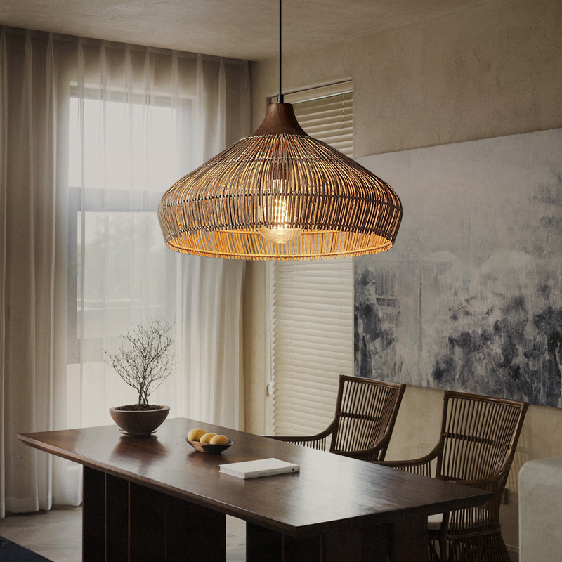Wabi-sabi rattan Japanese style Pendant Light-labpiecesign