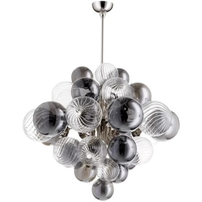 Nordic Luxury Glass Bubble Chandelier Simple High-end Copper Metal Chandelier-labpiecesign