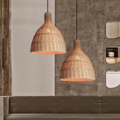 New Large Wabi-sabi Style Rattan Pendant Light-labpiecesign