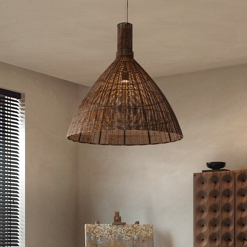 Creative Wabi-sabi Style Homestay Rattan Pendant Light