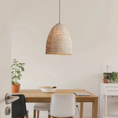 Japanese wabi-sabi style handmade rattan pendant light-labpiecesign