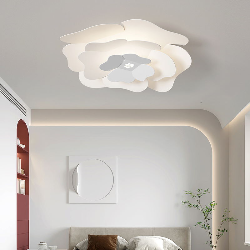 led creative bedroom lamp modern simple white petal ceiling lamp
