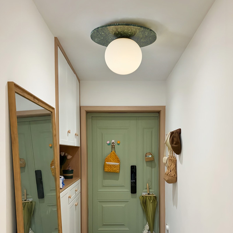 Natural jade ceiling light mid-century style aisle corridor balcony ceiling lamp-labpiecesign