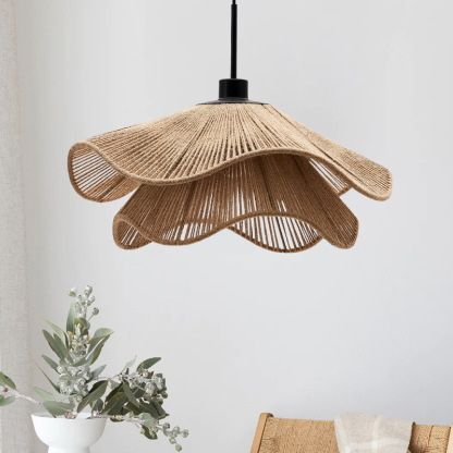 Double layer hemp rope umbrella pendant light-labpiecesign