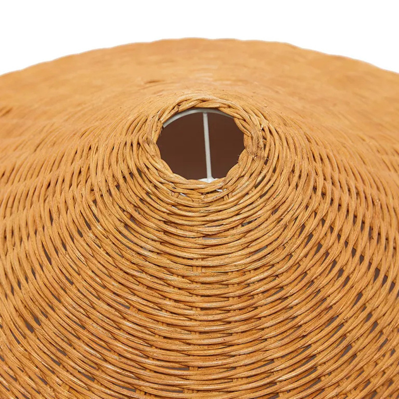 Retro Woven Rattan Cone Umbrella Rattan Pendant Light-labpiecesign