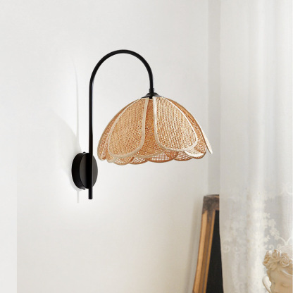 Wabi-sabi style Japanese restaurant rattan wall lamp-labpiecesign