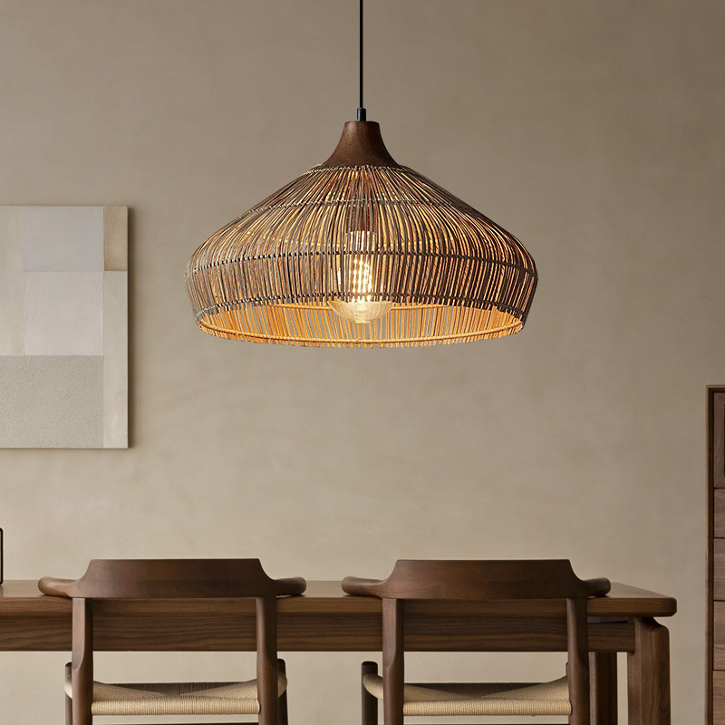 Wabi-sabi rattan Japanese style Pendant Light-labpiecesign