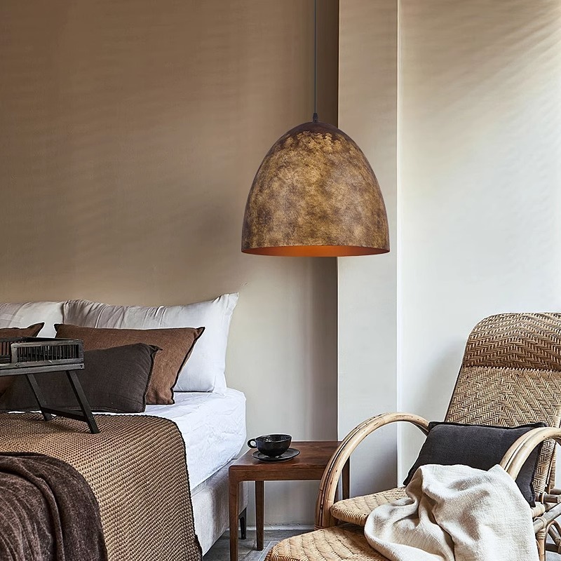 Industrial Style Brown Distressed Retro Metal Pendant Light-labpiecesign