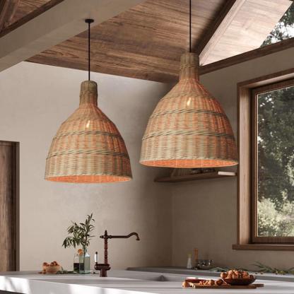 New Large Wabi-sabi Style Rattan Pendant Light-labpiecesign