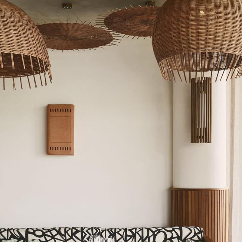 Southeast Asian Rattan Art Restaurant Hotel Pendant Light