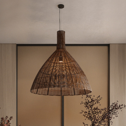 Creative Wabi-sabi Style Homestay Rattan Pendant Light-labpiecesign