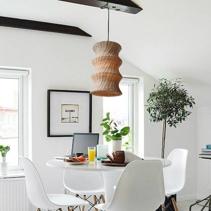 Japanese design wabi-sabi handmade creative style woven pendant light-labpiecesign