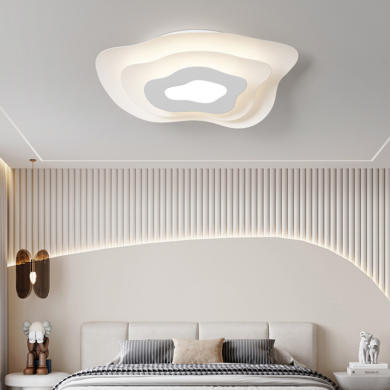 LED creative bedroom lamp modern simple white petal ceiling lamp-labpiecesign
