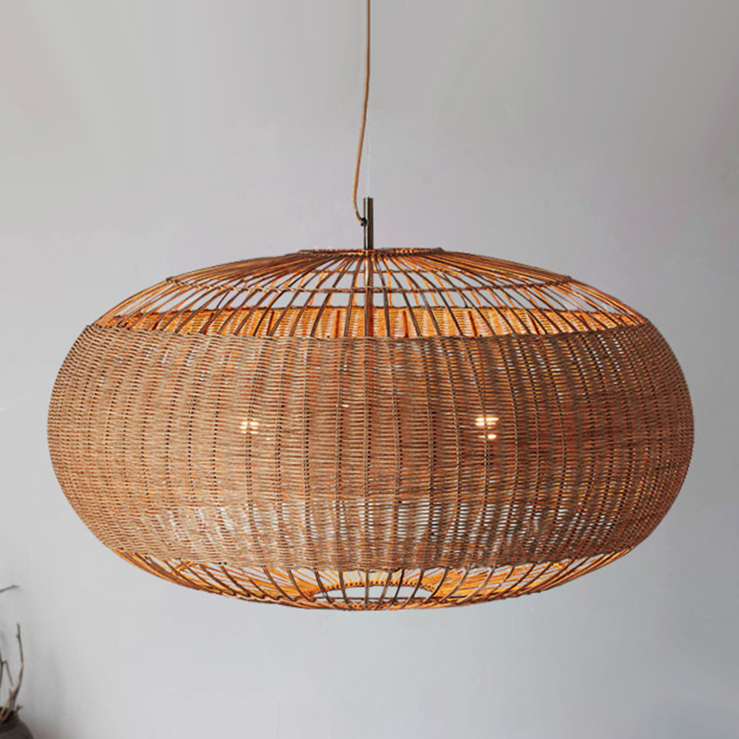 Rattan chandelier retro Japanese style wabi-sabi style bamboo pendant light-labpiecesign