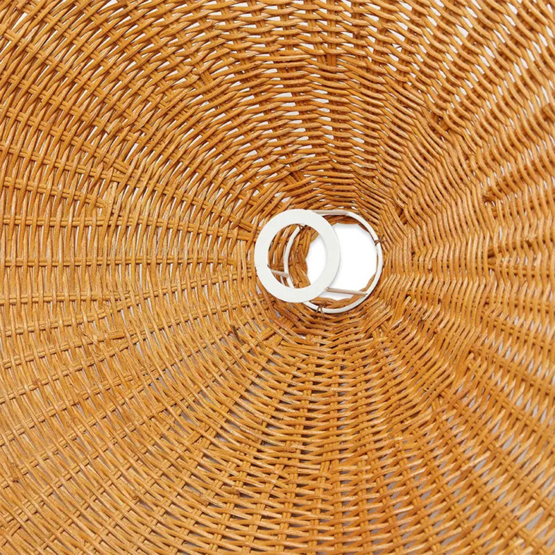 Retro Woven Rattan Cone Umbrella Rattan Pendant Light-labpiecesign