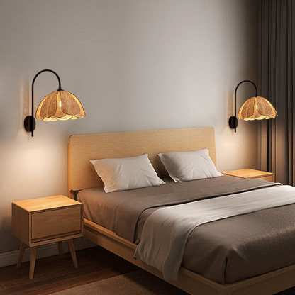 Wabi-sabi style Japanese restaurant rattan wall lamp-labpiecesign