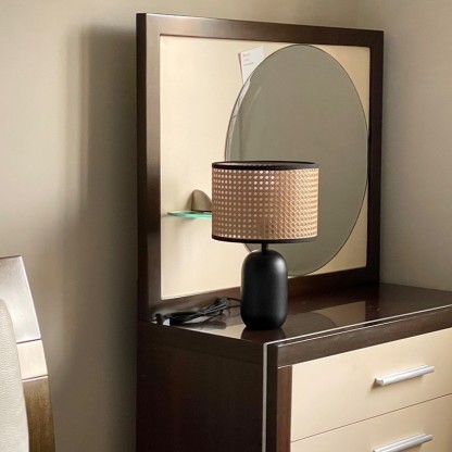 Japanese wabi-sabi Rattan table lamp-labpiecesign