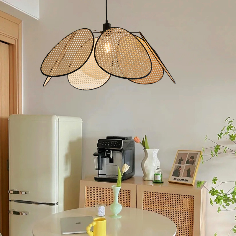 New wabi-sabi style retro restaurant bar rattan lamp-labpiecesign