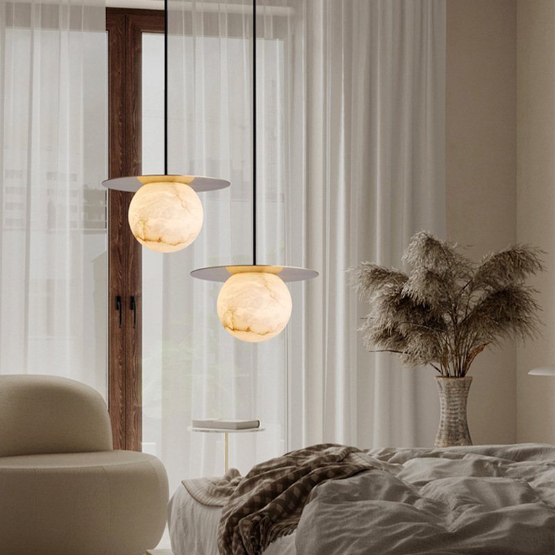 Spanish marble bedroom bedside modern  luxury pendant light