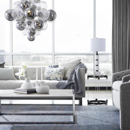 Nordic Luxury Glass Bubble Chandelier Simple High-end Copper Metal Chandelier-labpiecesign