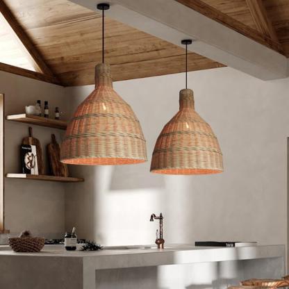 New Large Wabi-sabi Style Rattan Pendant Light-labpiecesign