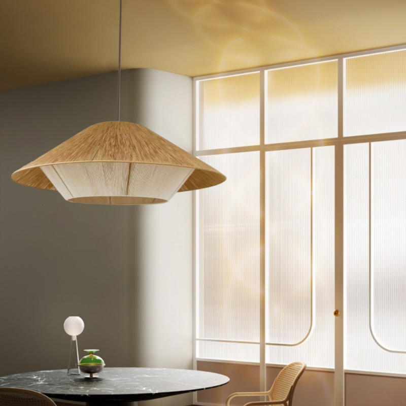 Boho style creative woven hemp rope lamps for living room-labpiecesign