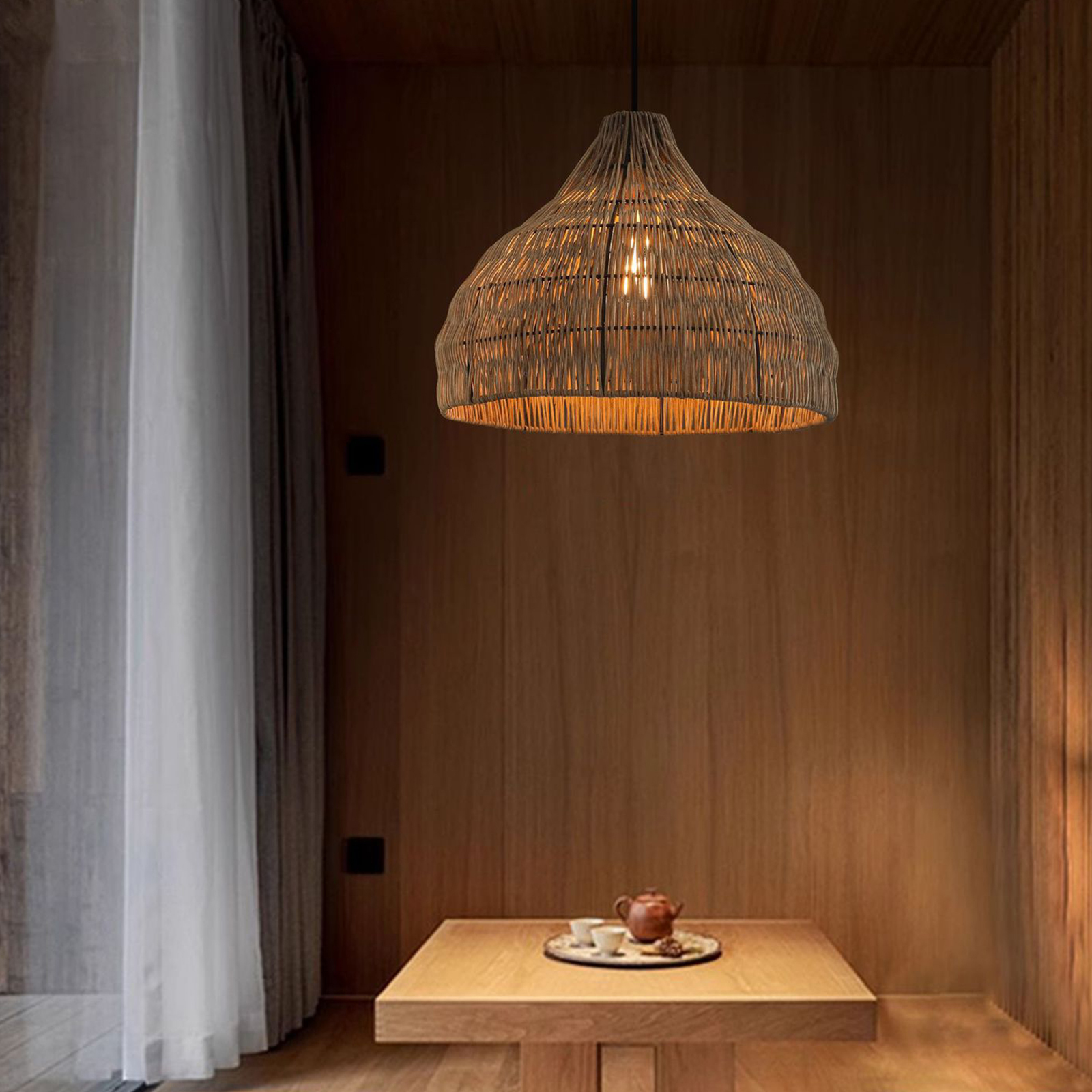 Boho Style Rattan pendant light for restaurant-labpiecesign