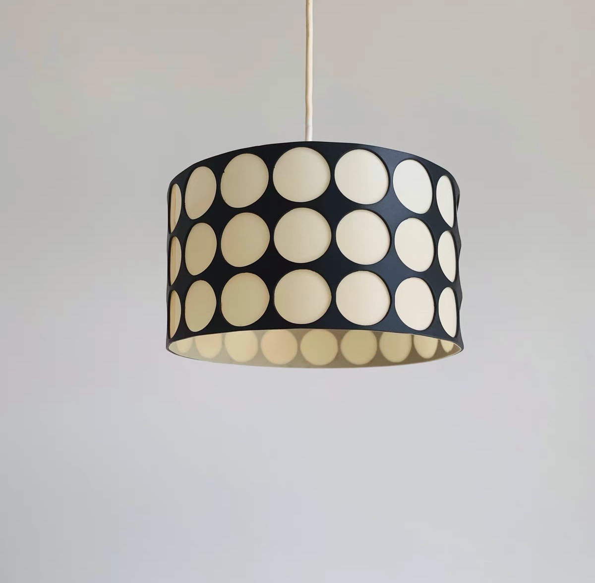 Vintage Paris Home decor Classic Black and White Polka Dots Pendant Lamp