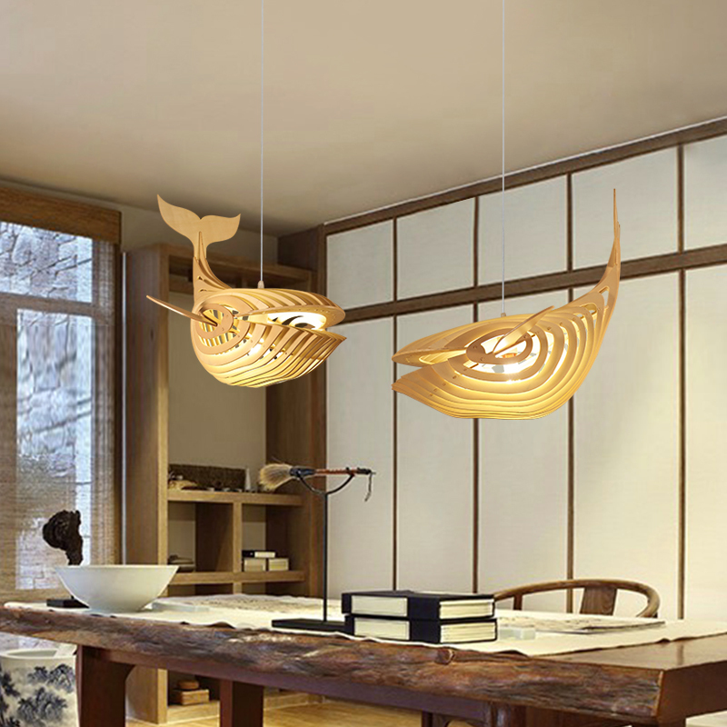 Solid Wood Whale Fish Lamp Shade-labpiecesign