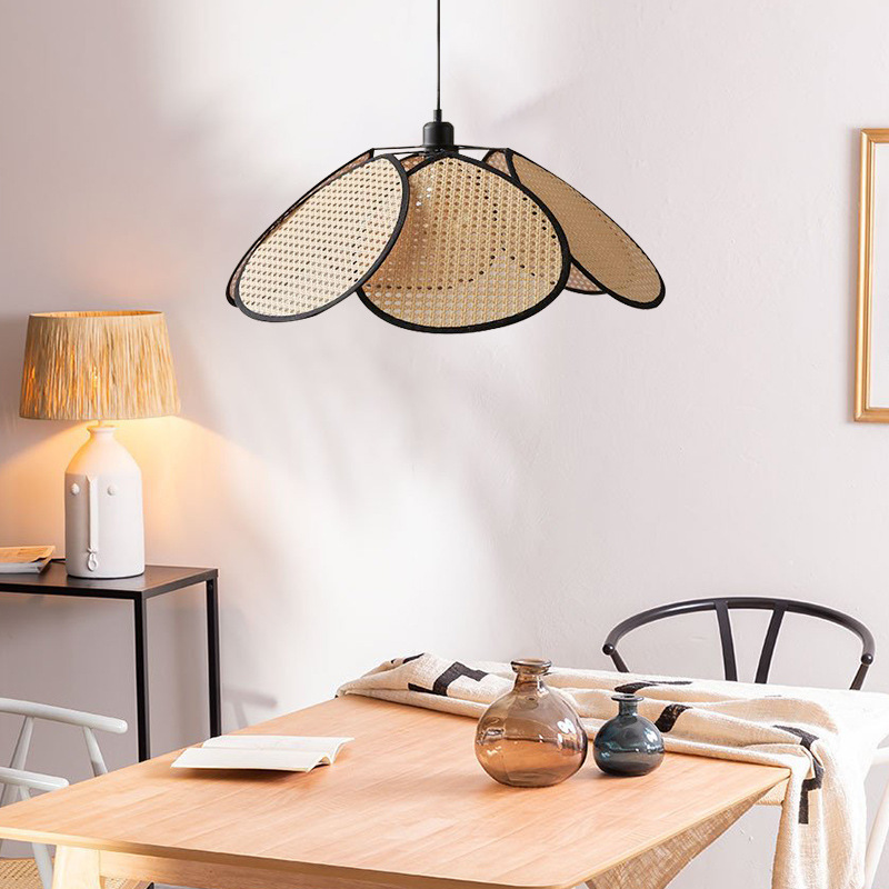 New wabi-sabi style retro restaurant bar rattan lamp-labpiecesign