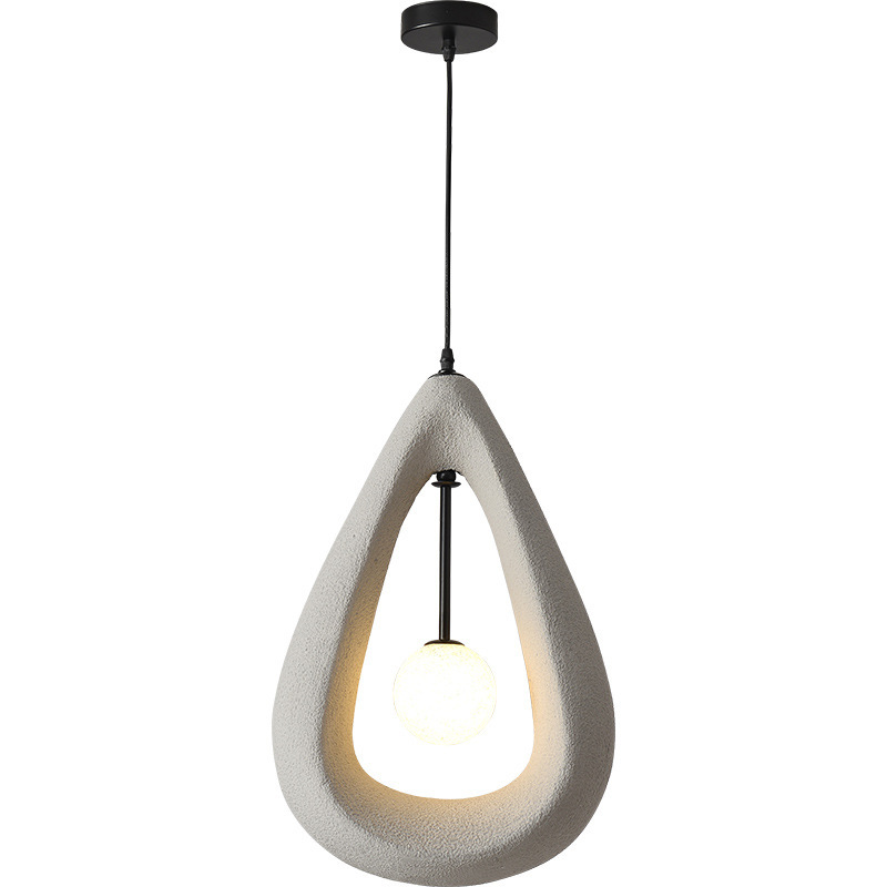 Wabi-sabi style living room simple dining room Teardrop-shaped pendant light