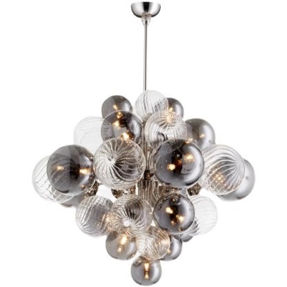Nordic Luxury Glass Bubble Chandelier Simple High-end Copper Metal Chandelier-labpiecesign